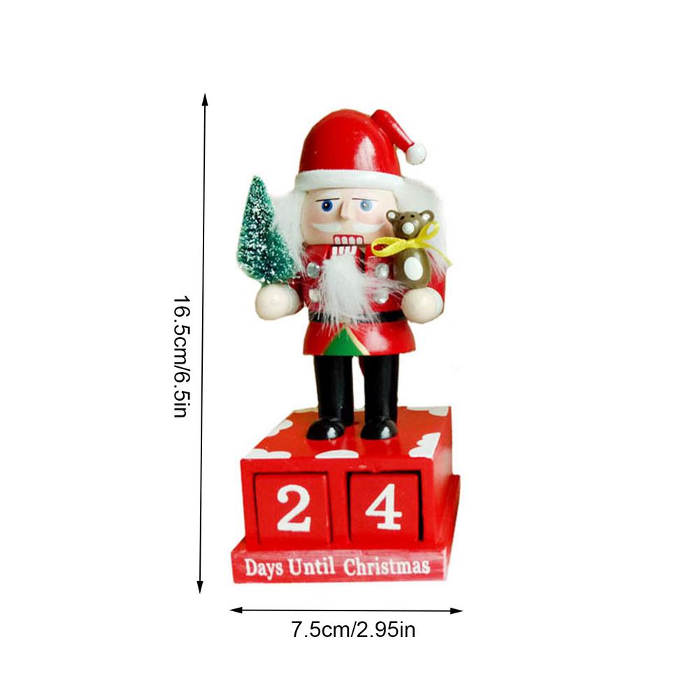 Wooden Snowman Santa Soldier Ornament 24 Days Christmas Countdown Advent Calendar Birthday New Year Desktop Decoration Xmas Gift