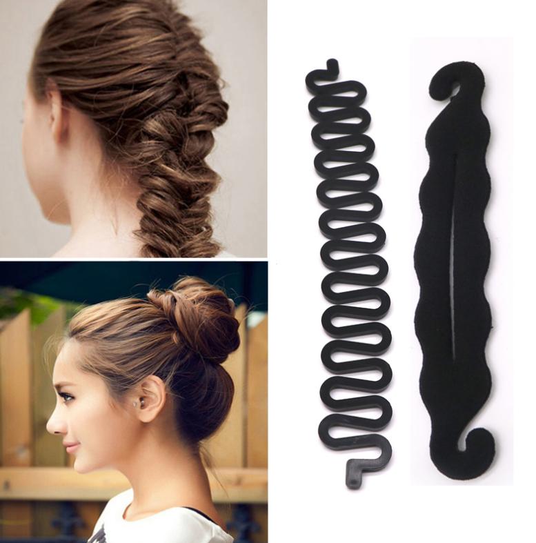 Women Hairpins Styling Clip Fluffy Stick Bun Maker Plastic Braiding Tool Ponytail Holder Hair Combs Hair Clip Accessories