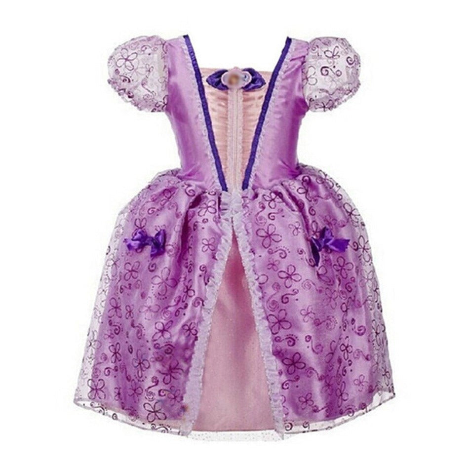 Kid Princess Dress Girl Summer Fancy Party Clothes Children Rapunzel Cinderella Belle Sleeping Beauty Christmas Carnival Costume