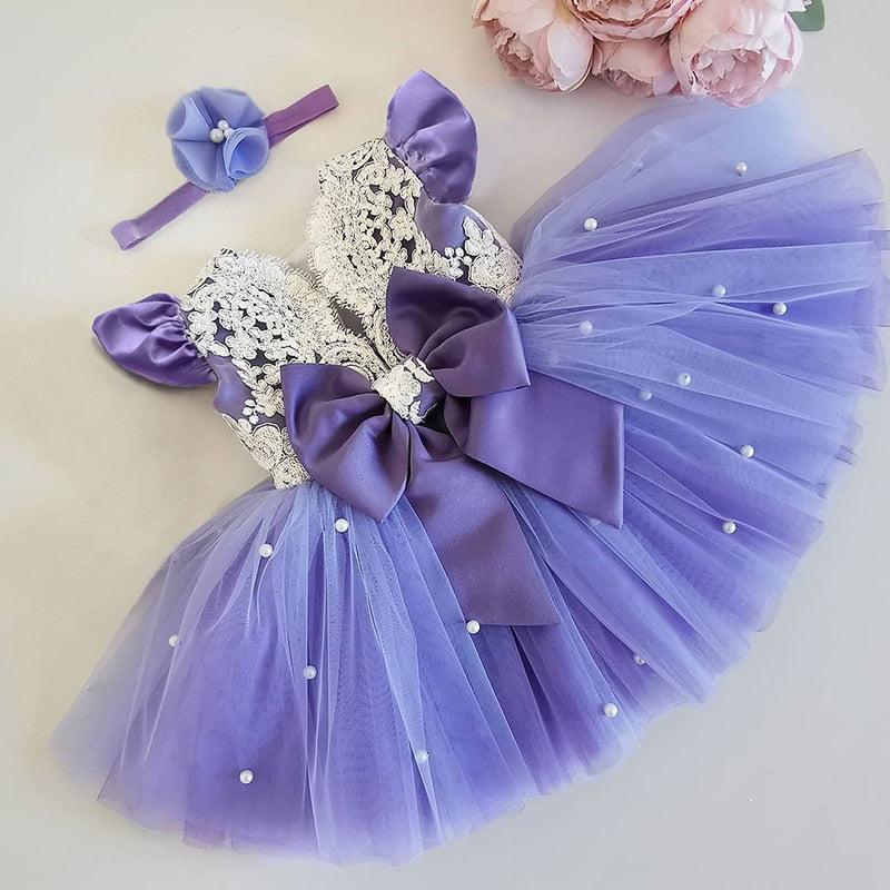 Kids Dresses for Girls Summer Infant Party Flower Girl Wedding Children Clothing Princess Tutu Dress Toddler Baby Xmas Lace Gown
