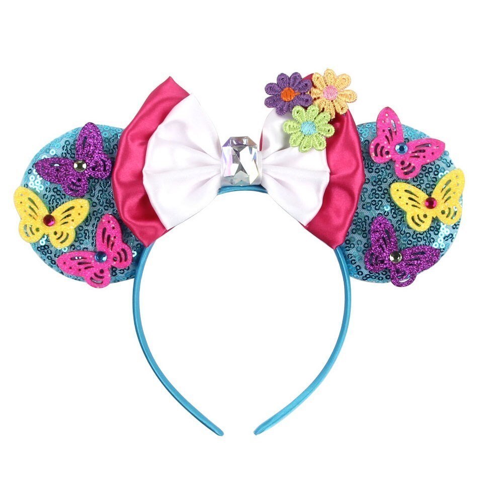 Children Hair Accessories Kids Party Encanto Headband Baby Bridesmaid Mouse Ear Hair Band Teens Wedding Sparkle Sequins Headwear