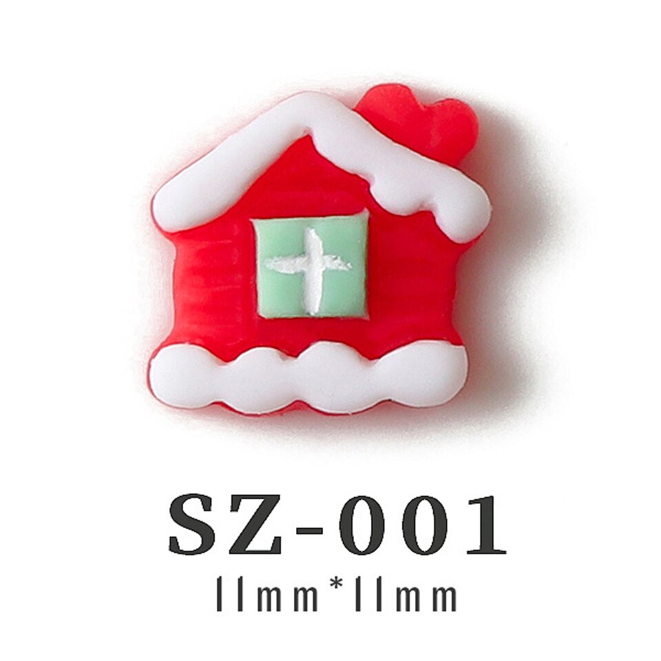 50 Pieces Christmas Nail Charms Wholesale In Bulk Tree Snowman Deer Mixed Styles 3D Resin Nail Art Decoration