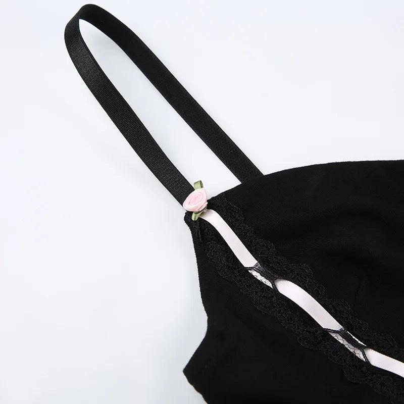 qgtao Y2K Sexy Corset Crop Tops Women Aesthetic Bandage Slim Tank Top Streetwear Harajuku Camis Backless Goth Punk Camisoles