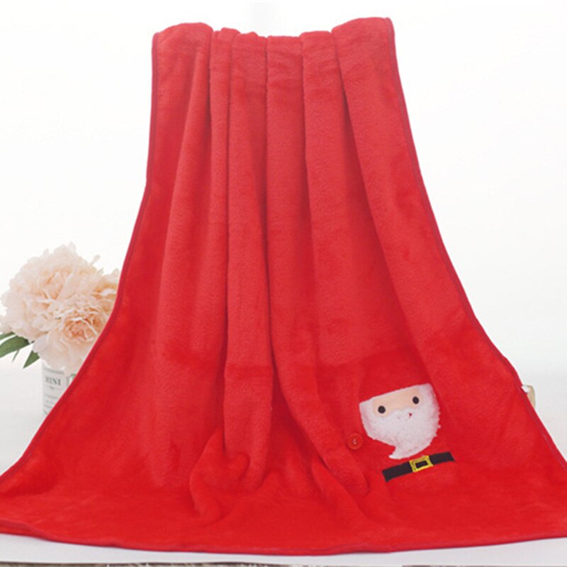 Cute Christmas Present Throw Blanket Lovely Santa Claus Flannel Fleece Sofa Blankets Portable Anti-Pilling Cartoon Shawl Blanket