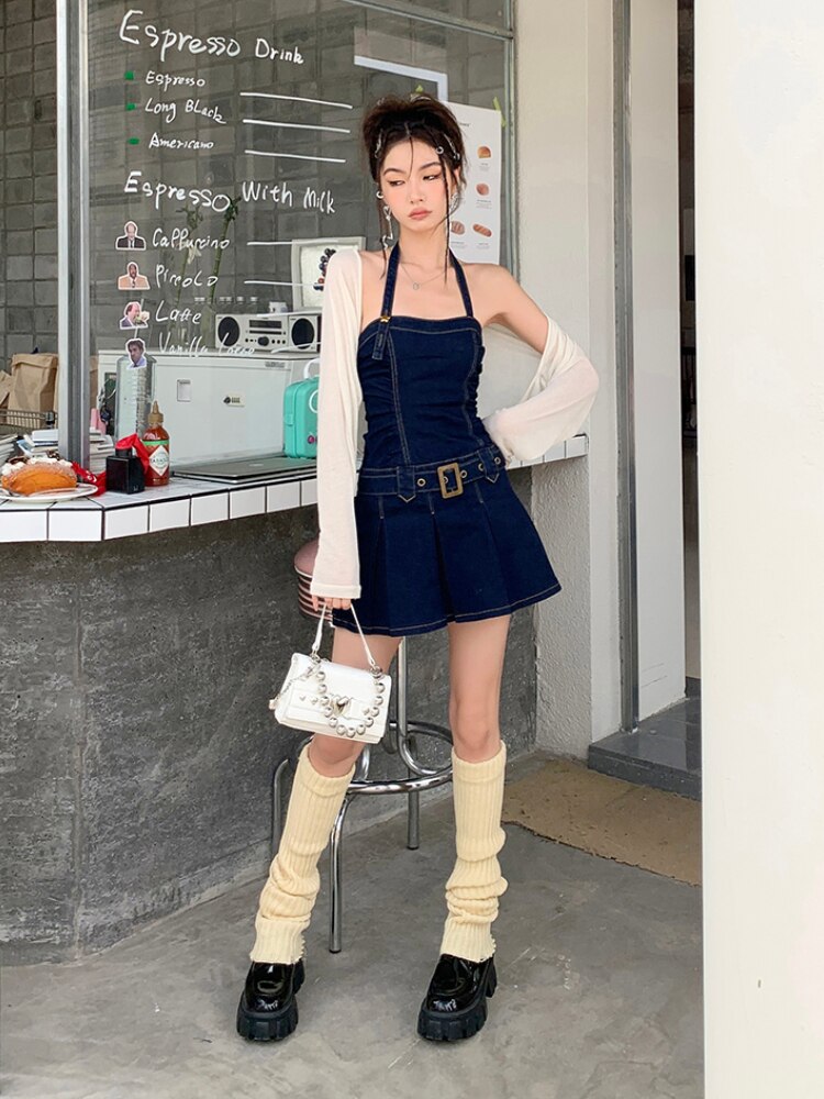 Spaghetti Strap Denim Dress