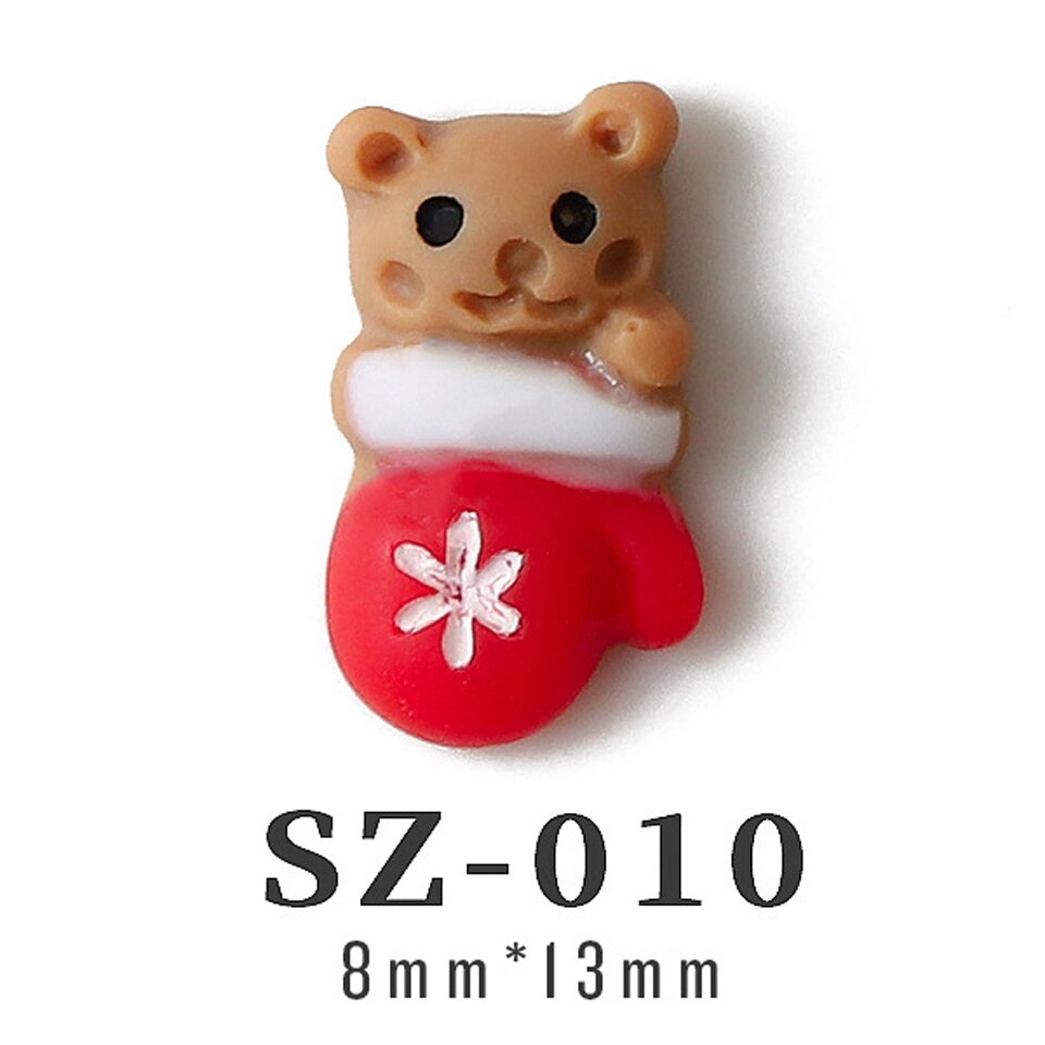 50 Pieces Christmas Nail Charms Wholesale In Bulk Tree Snowman Deer Mixed Styles 3D Resin Nail Art Decoration