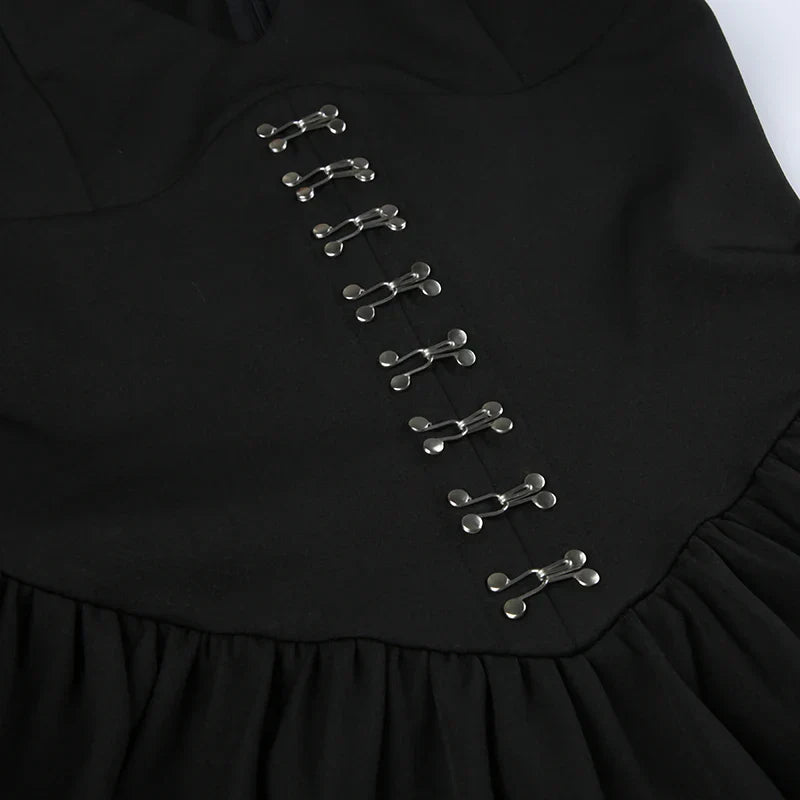 qgtao Gothic Square Neck Corset Maxi Dress