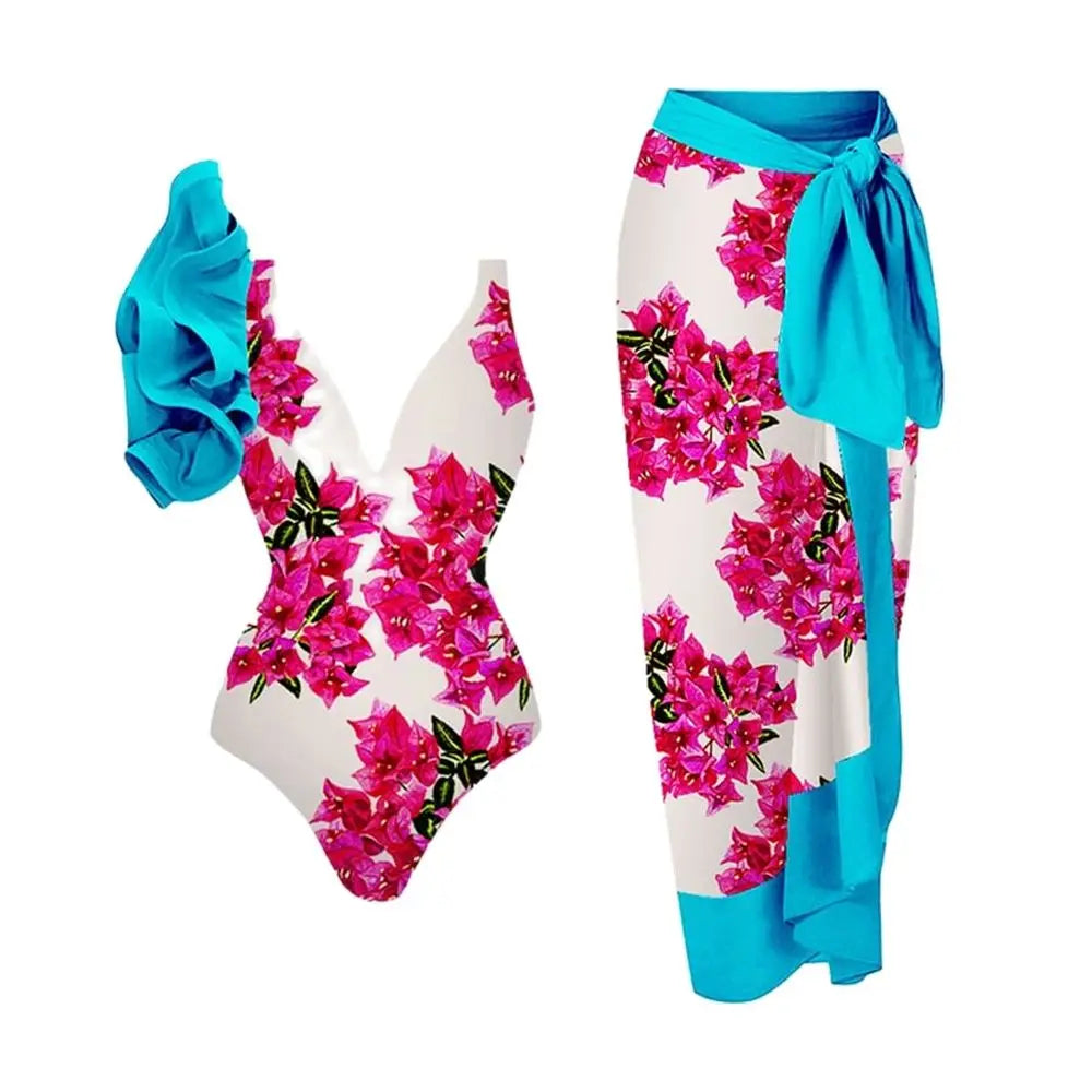 qgtao New Arrival Push Up Women Bikini Set Floral Printed Ruffle Bikinis Strappy Bandage Swimwear Brazilian Biquini Bathing Suit