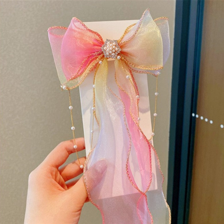 Fashion Hair Bow for Women Ribbon Bow Tie Hairpins Elegant Ladies Hairgrips Headwear Braiding Hair Accessories Hair Clips