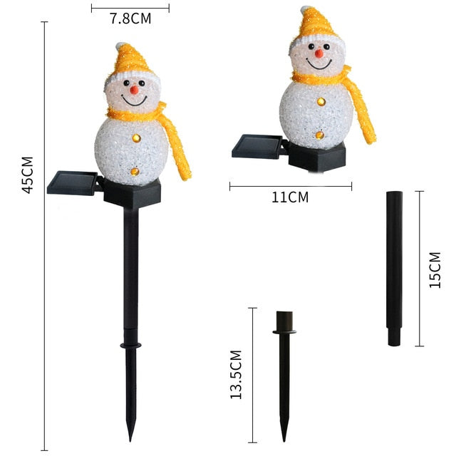 qgtao Christmas Solar LED Garden Light Yard Lawn Snowman Elk Penguin Night Lamp Landscape Garden Home Decoration Outdoor Santa Claus