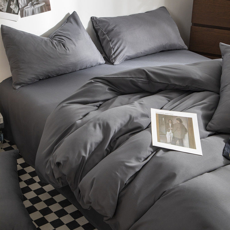 Yeknu Fashion Bedding Set White Green Double Bed Linens Nordic Duvet Cover Pillowcase Queen Size Flat Sheet Classic Grid Kids Winter