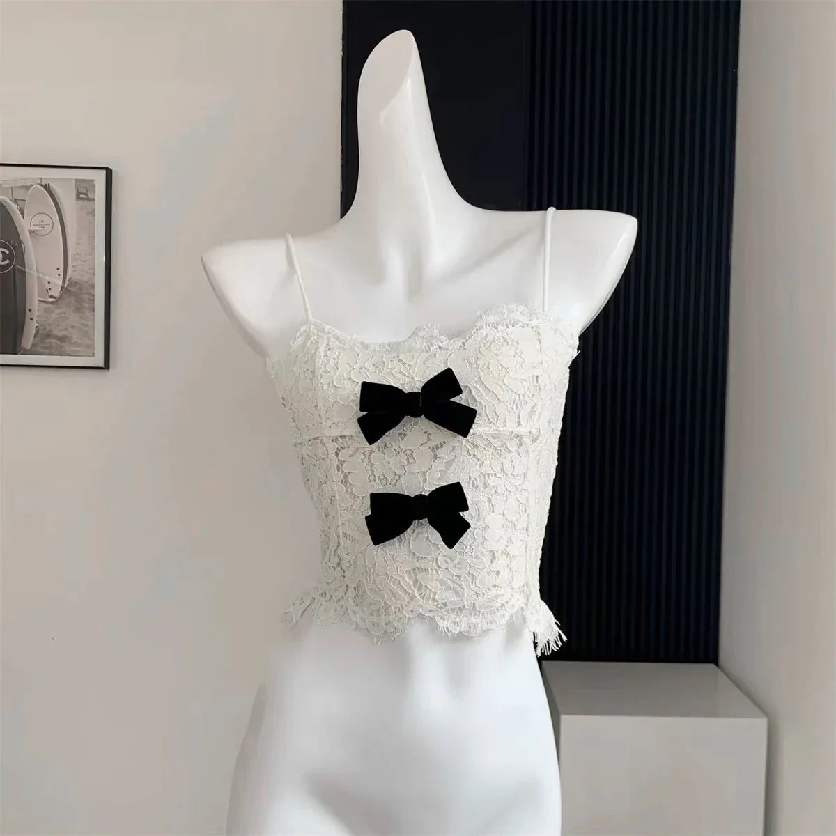 Women's Lace Patchwork Camisole Crop Top Vintage Y2k Summer Fashion Streetwear Tank Top Female Sexy Sleeveless Off Shoulder Vest