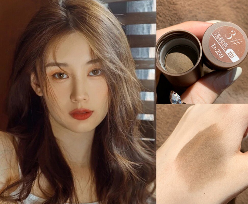 Black Brown Hair Shadow Stick Hairline Contour Powder Natural Instantly Cover Hair Root Edge Shadow Eyebrow Filling Powder 1PCS