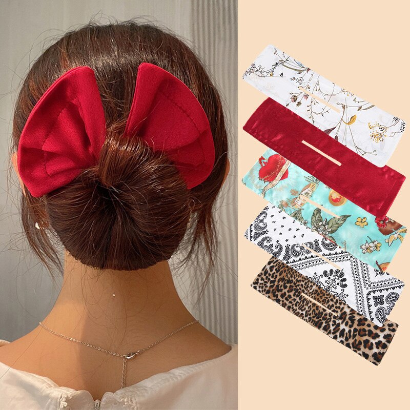 Headband Roller Hair Curler Donut Bun Maker Women's Bow Rabbit Ear Magic Hairstyle Ring Accessories Twisted Lazy Hairpin Tool