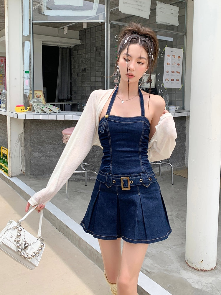 Spaghetti Strap Denim Dress