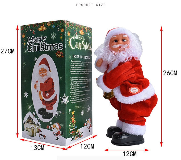 Christmas Electric Musical Hip Dancing Santa Claus Doll Toys Twerking Doll Party Christmas Decoration Gifts Ornaments for Kids
