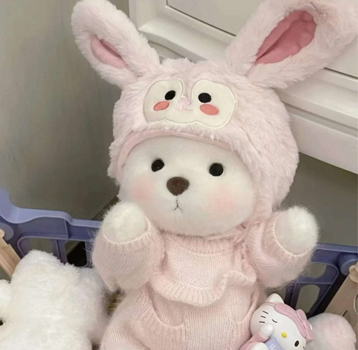 qgtao 30cm Handmade Bear Plush Toy Change Dress Cartoon Honey Cloth Baby Girl Hug Cuddly Plushie Doll for Kids Christmas Gift For Kids