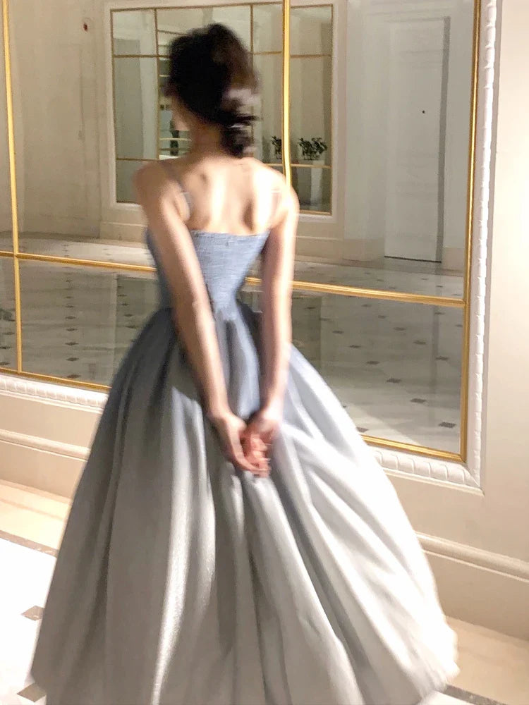 qgtao Summer Even Party Dress Office Lady Sleeveless Casual Formal Strap Midi Dress Women Elegant Vintage One Piece Dress Korean