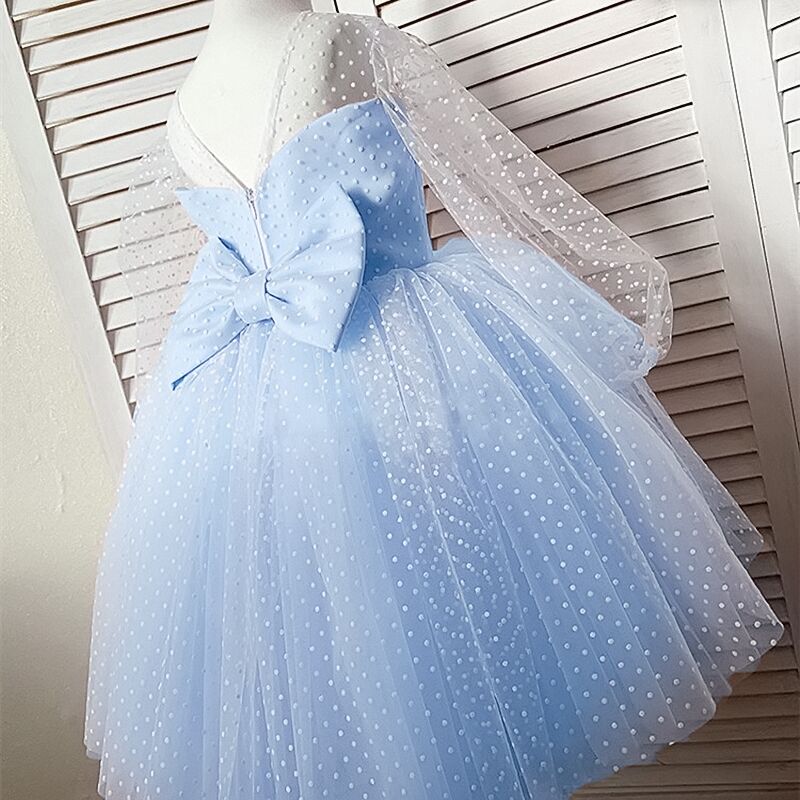 Summer Girl Dress Birthday Party Princess Dress Children Polka Dots Gown Flower Girl Wedding Tutu Fluffy Dresses Vestidos