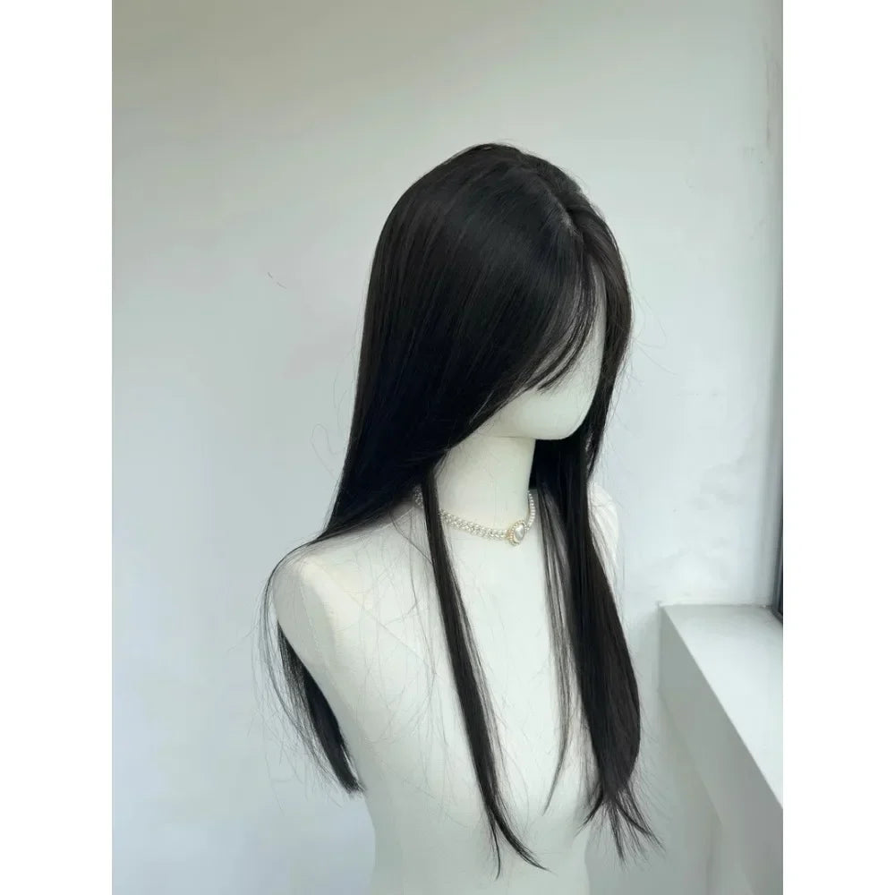 qgtao - Black Wig for Women Long Straight Black Hair Lolita Cosplay Wigs for Daily Use School Life Heat Resistant Synthetic Wigs