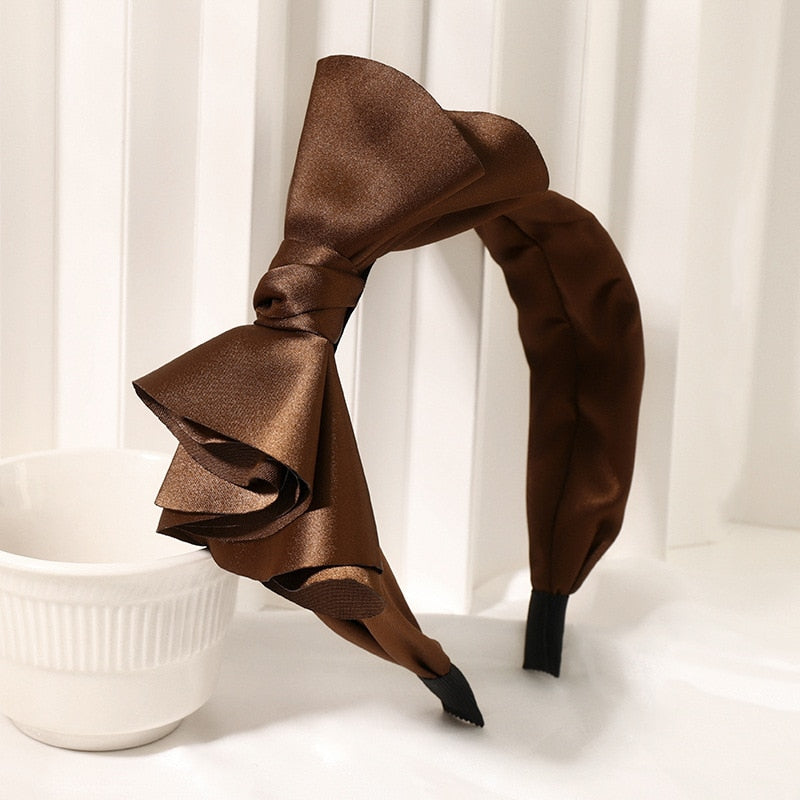 Solid Fabric Satin Hair Scarf Band Hairband for Women Girl Korea Headbands Fashion Accessorie