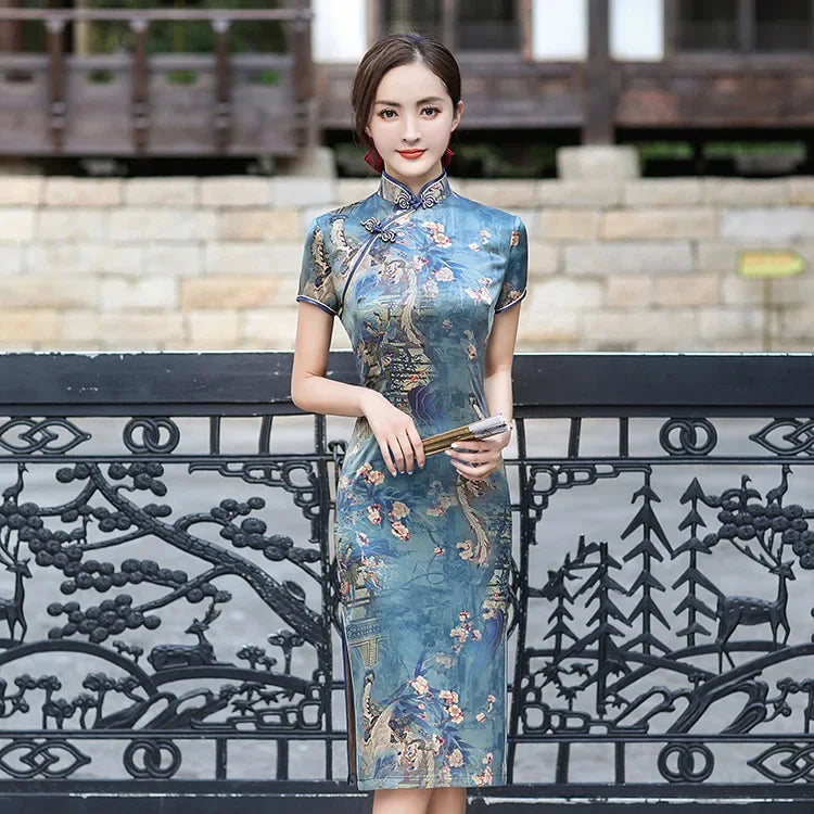 Cheongsam Qipao Fashion Clothes Casual Elegant Ethnic Style Vintage Dress for Women Streetwear Women Clothing Party Chinese