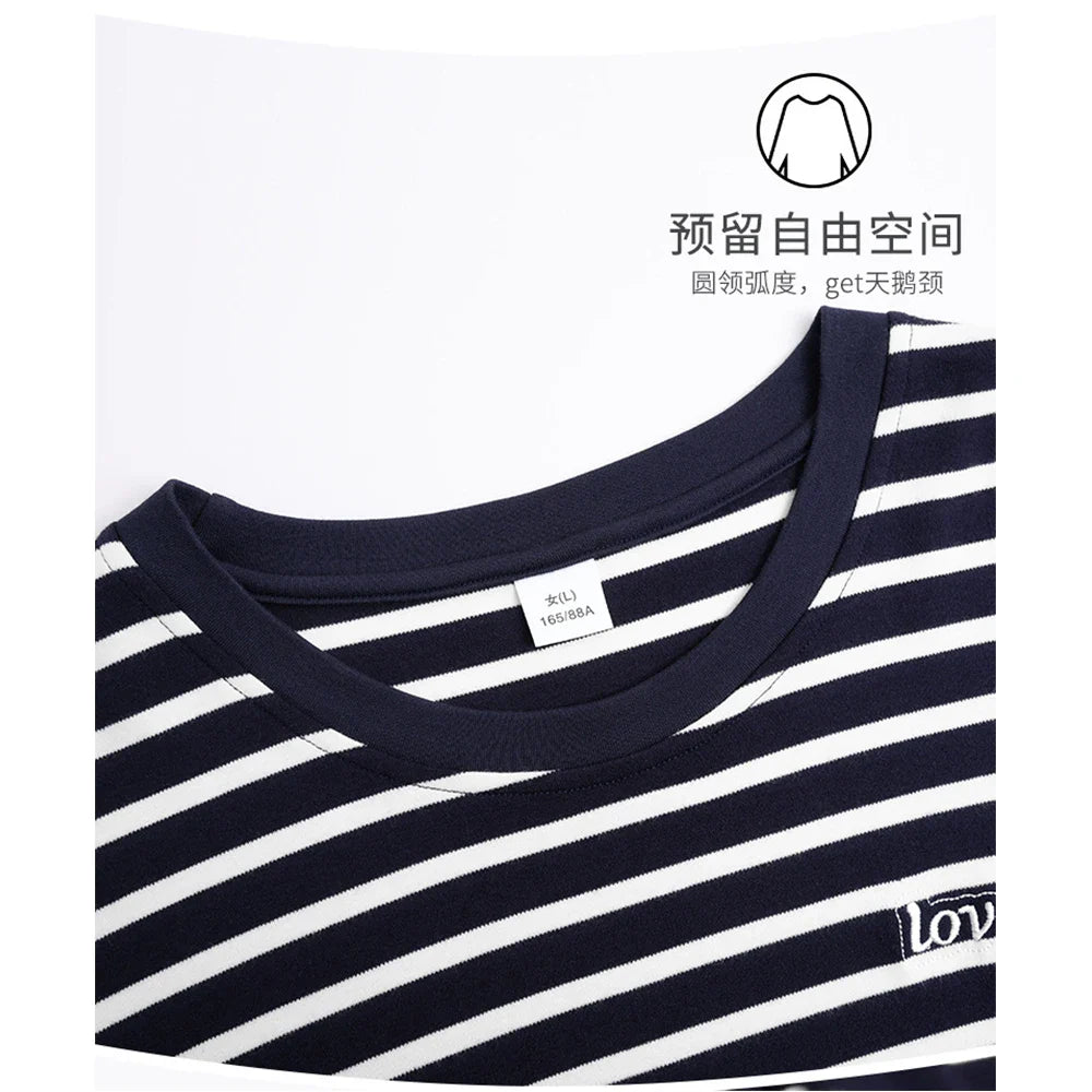 qgtao M-2XL 100% Cotton Women's Pajamas Casual Summer Short Sleeve Thin Pijama Sets Breathable Soft Pajama Sleepwear With Two Pockets