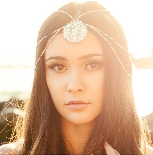 Gypsy Turkish Bohemian Head Chain Indian Hair Jewelry Tribal Forehead Dancing Wedding Hair Accesories Boho Headband Headpieces