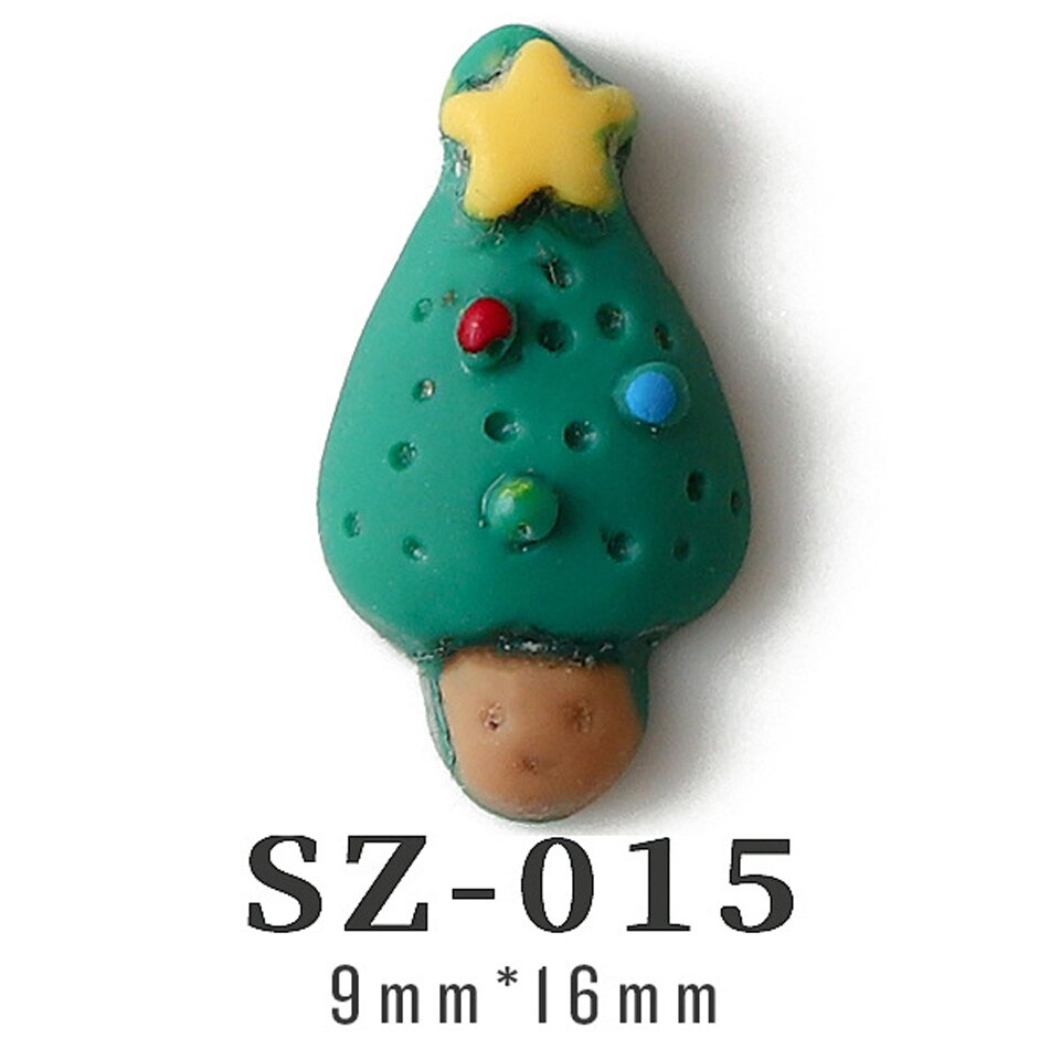 50 Pieces Christmas Nail Charms Wholesale In Bulk Tree Snowman Deer Mixed Styles 3D Resin Nail Art Decoration