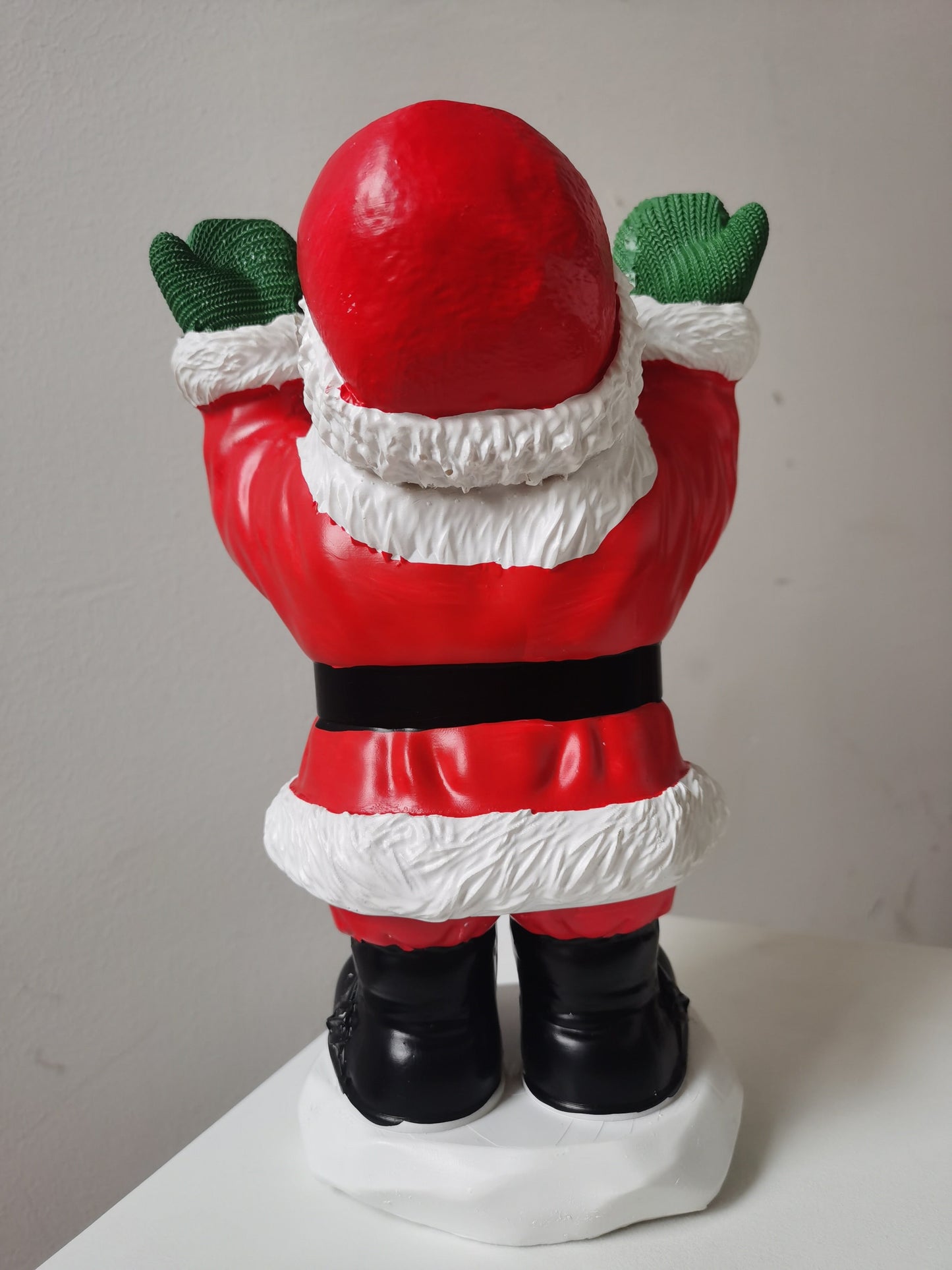 Santa Claus Treats Holder Fruit Plate Desktop Ornaments Sculptural Glass Topped Resin  Party Table Food Tray Christmas Decor