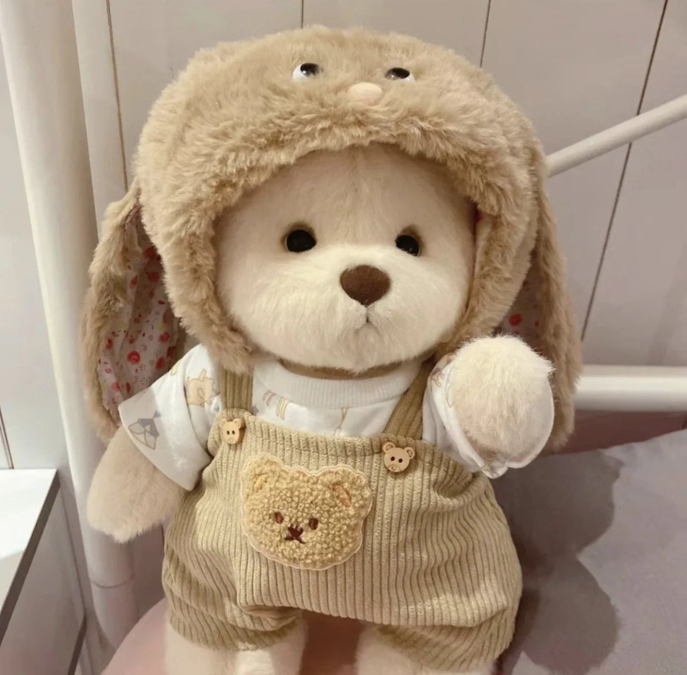 qgtao 30cm Handmade Bear Plush Toy Change Dress Cartoon Honey Cloth Baby Girl Hug Cuddly Plushie Doll for Kids Christmas Gift For Kids