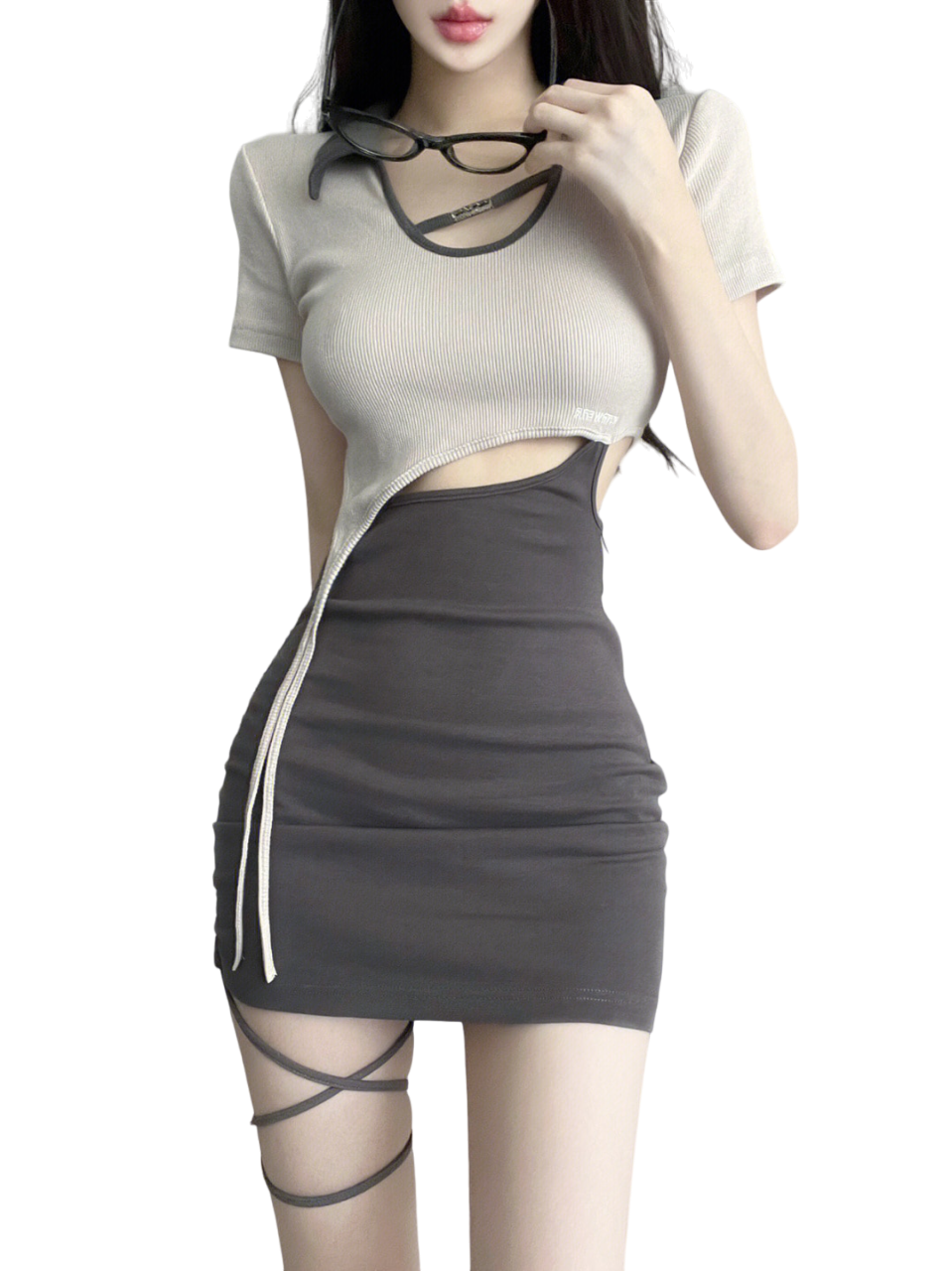 Sensual Lace Up Hip Dress