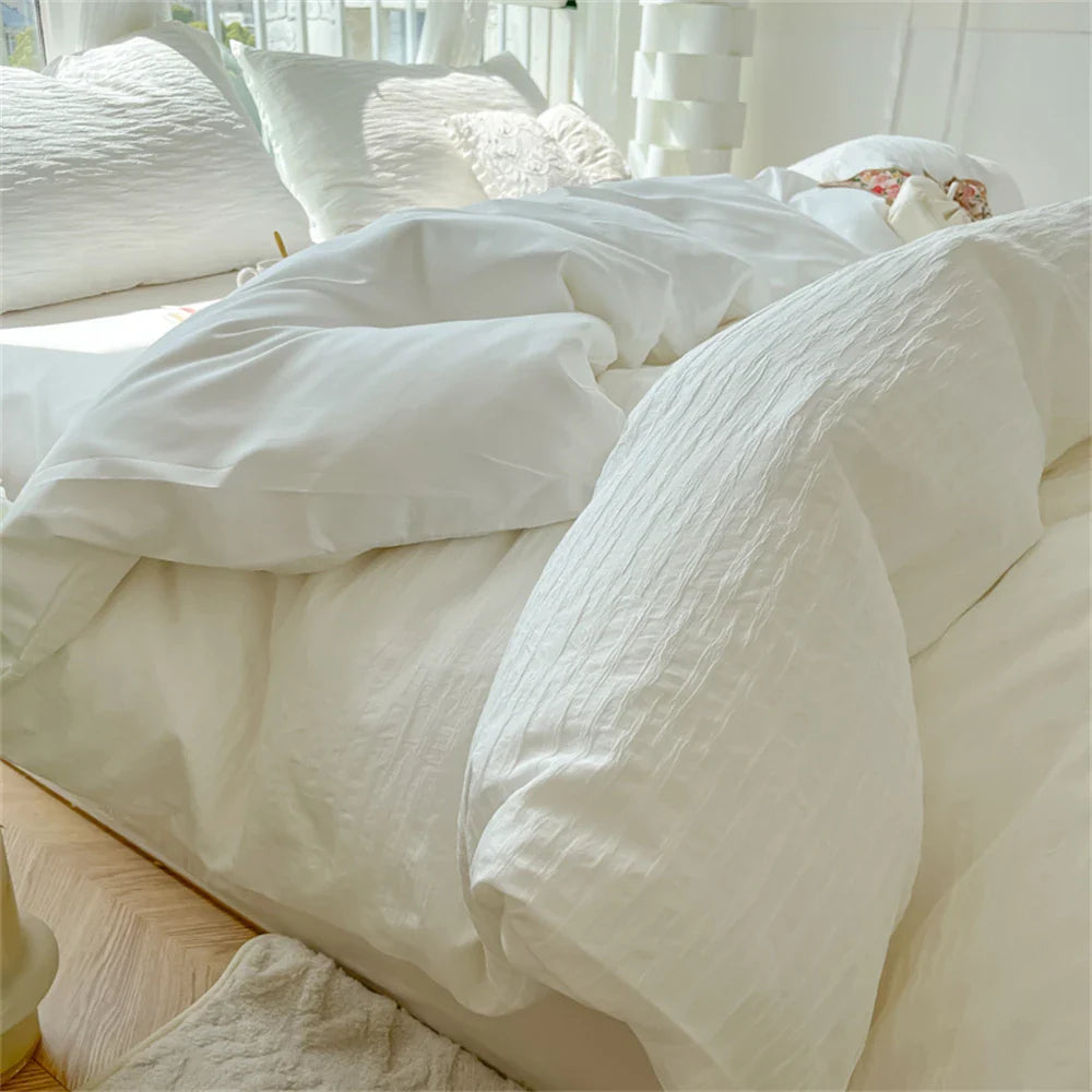 Yeknu Fashion Bedding Set Home King Size Textile Bed Comforter Set Skin Friendly Fabric Duvet Cover Quilt Cover Pillowcase Bed Linen