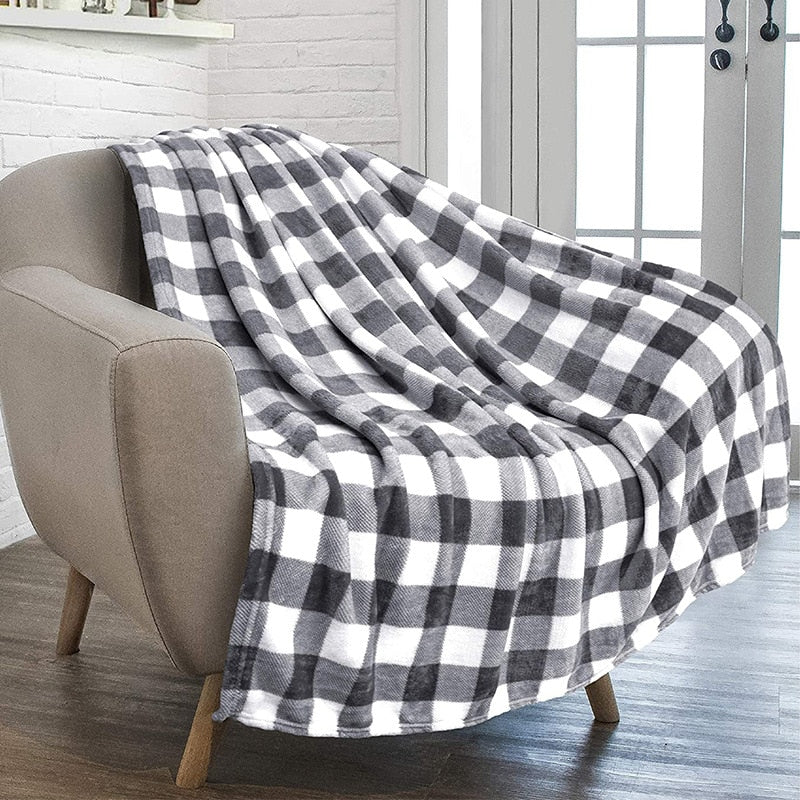 Christmas Flannel Throw Blanket Single-sided Printing Portable Travel Warm Blankets for Bed Soft Cozy Child Audit Sofa Blanket