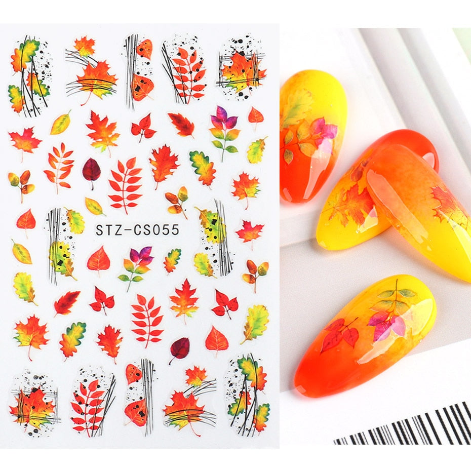 3D Christmas Sticker for Nails Cute Cartoon Sliders Snowflake Elk Xmas Tree Decal Gel Polisn Manicure Nail Art Decor SACA717-724