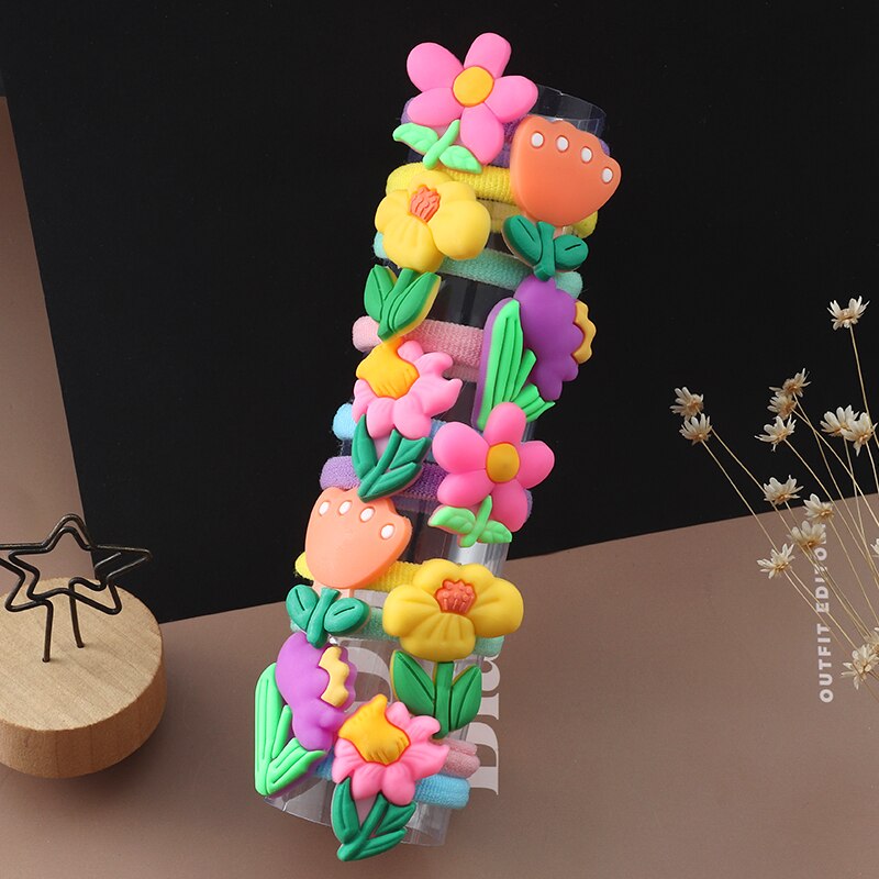 10PCS/Set Girls Cute Hair bands Elastic Rubber Band Headwear Hair Accessories Kids Cartoon Animals Headband Ornaments Gift