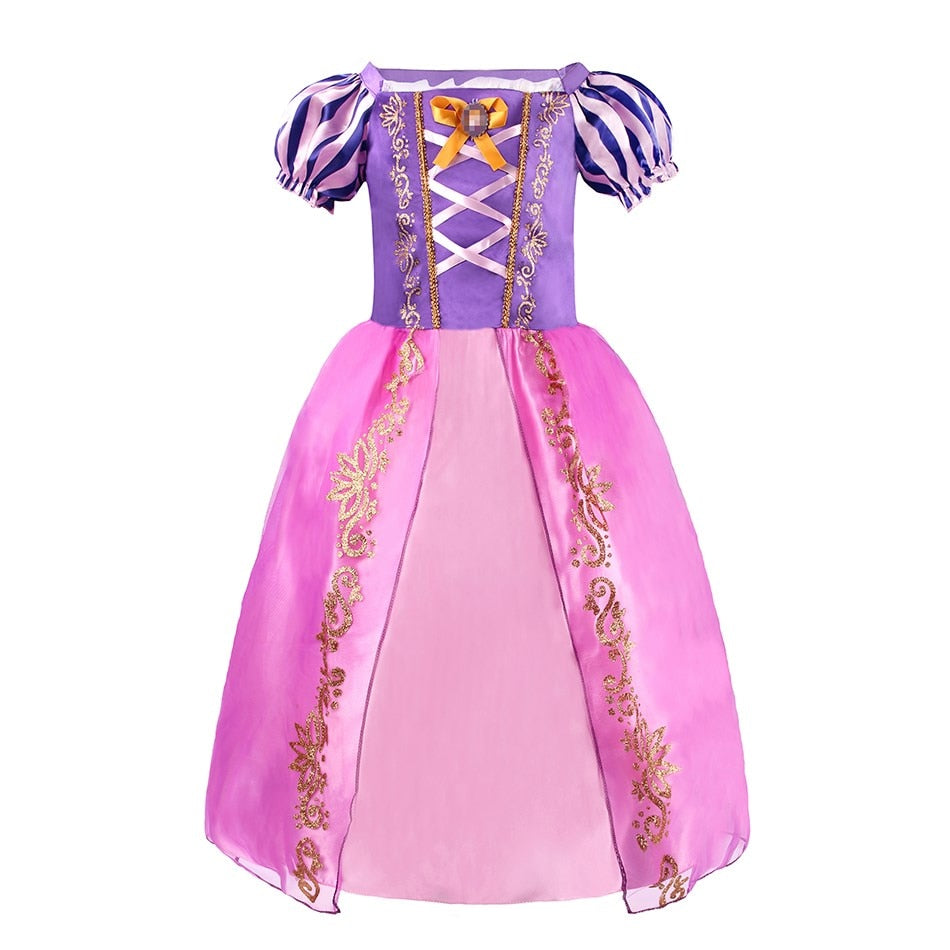 Kid Princess Dress Girl Summer Fancy Party Clothes Children Rapunzel Cinderella Belle Sleeping Beauty Christmas Carnival Costume