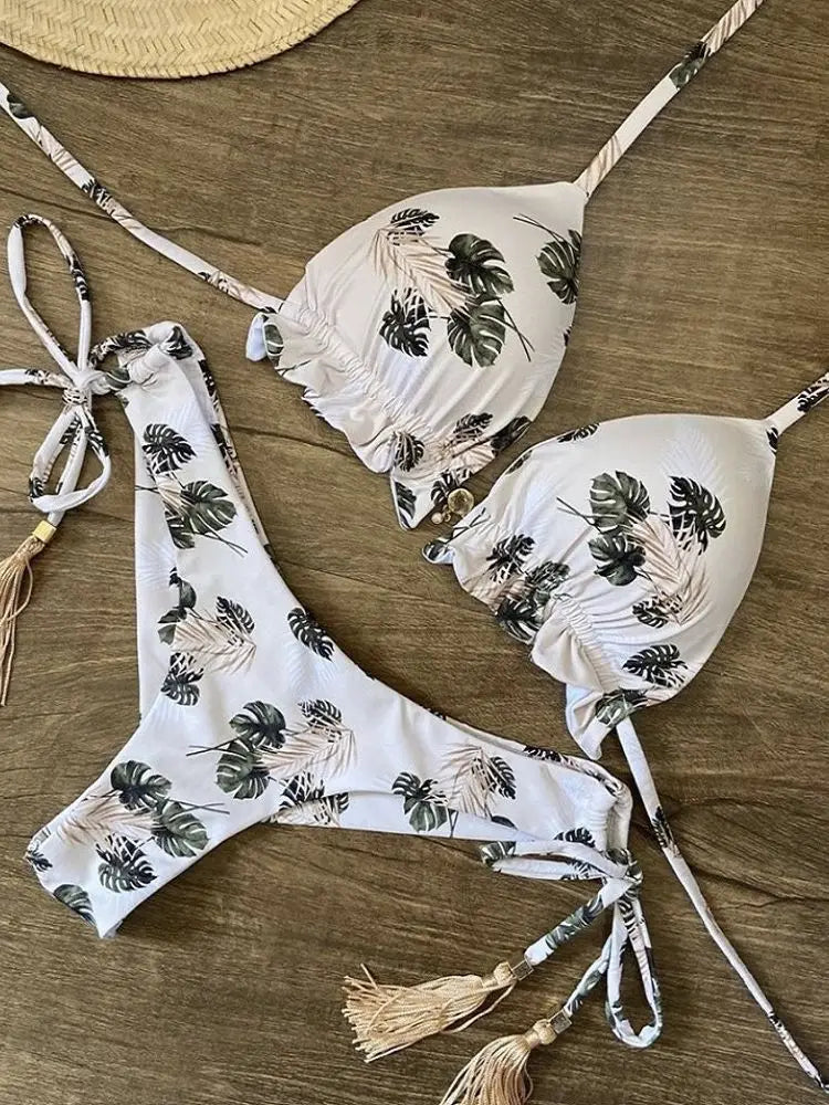 qgtao 2024 Sexy Micro Bikinis Swimwear Women Push-up Swimsuit Bathing Suit Bandage Beach Wear Brazilian Biquini Bikini Set