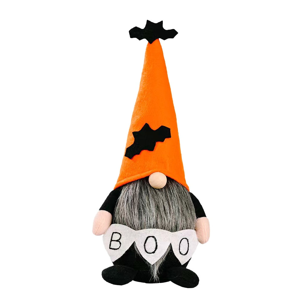 Halloween Gnome Handmade BOO Gnomes Plush Doll Holiday Decoration Home Ornaments Swedish Gnome Halloween Present