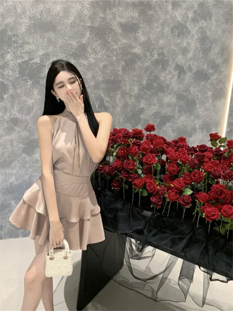 qgtao Two Piece Set Women Y2k Crop Tank Tops Loose Solid Fashion Camis Sleeveless Blouse High Waist Skirts Elegant Suits Ladies Korean