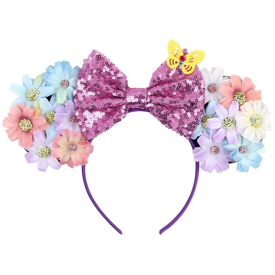 Children Hair Accessories Kids Party Encanto Headband Baby Bridesmaid Mouse Ear Hair Band Teens Wedding Sparkle Sequins Headwear