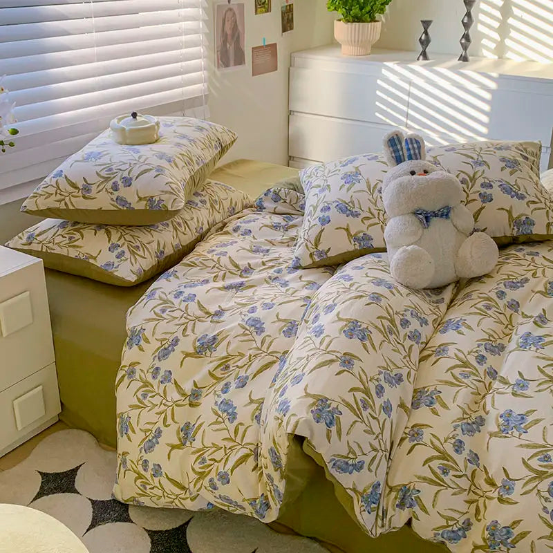 Yeknu Euro Bedding Set Free Shipping Beddings Sets Princess Style Pure Cotton Intensification Level A Bedroom Set Queen Size Bed Sheet