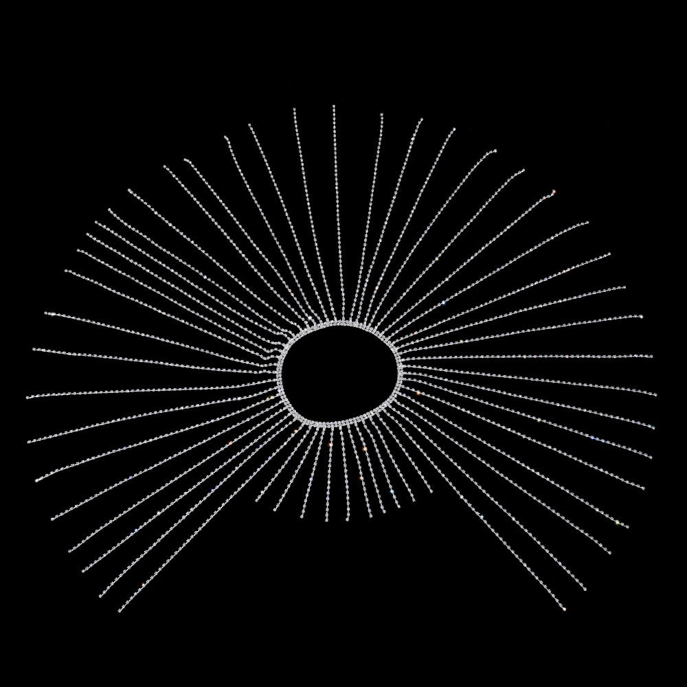 Stonefans Flash Long Tassel Hair Chain Rhinestone Head Chain for Women Nightclub Crystal Headband Hat Bridal Headpiece Jewelry