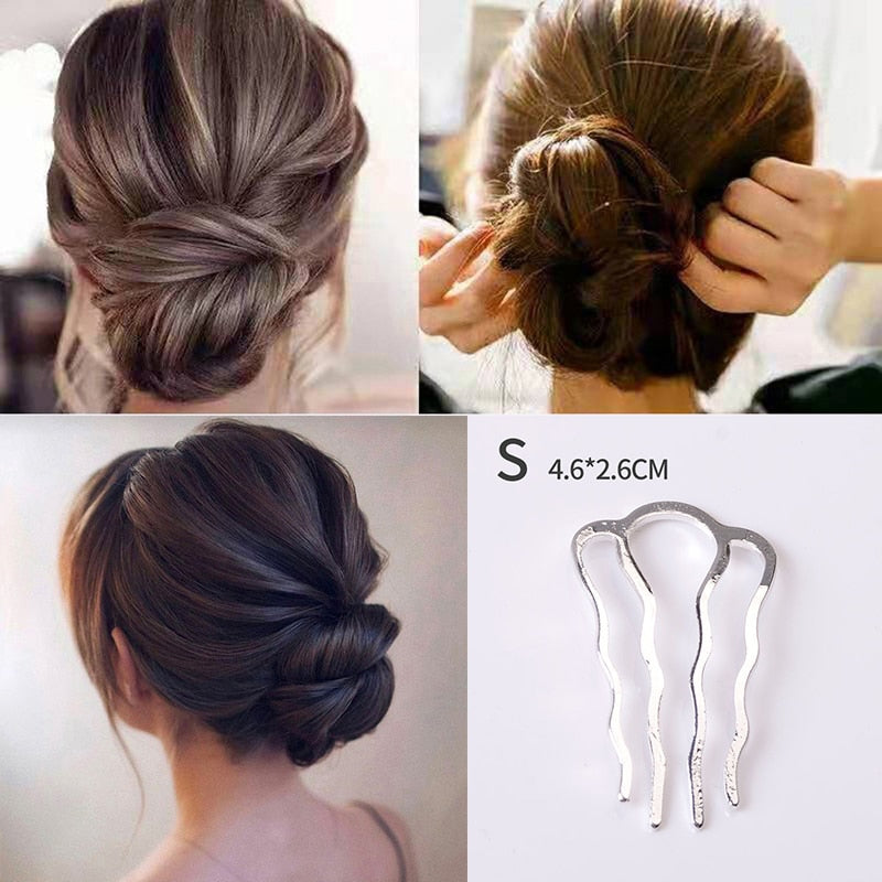 Women Hairpins Styling Clip Fluffy Stick Bun Maker Plastic Braiding Tool Ponytail Holder Hair Combs Hair Clip Accessories