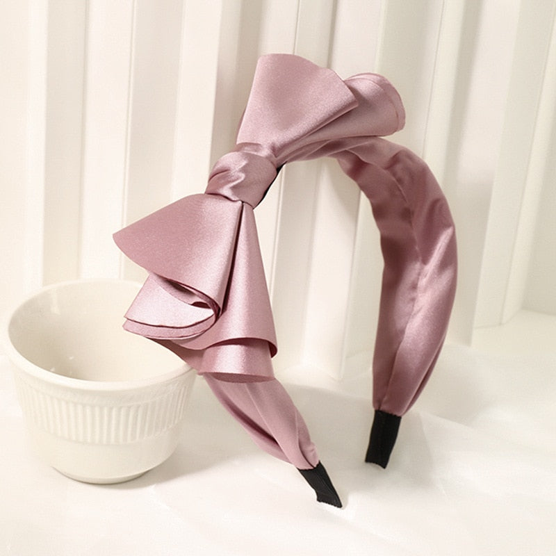 Solid Fabric Satin Hair Scarf Band Hairband for Women Girl Korea Headbands Fashion Accessorie
