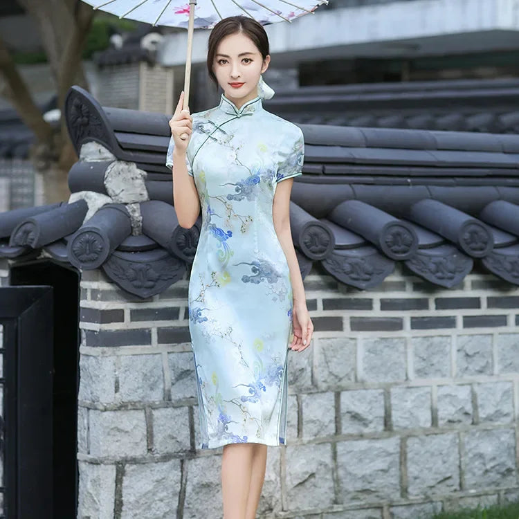 Cheongsam Qipao Fashion Clothes Casual Elegant Ethnic Style Vintage Dress for Women Streetwear Women Clothing Party Chinese