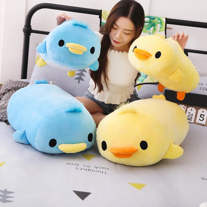 qgtao Cute Down Cotton Lying Duck Stuffed Yellow Duck Plush Toy Soft Children Pillow Cushion Nice Christmas Gifts for Girls Room Decor