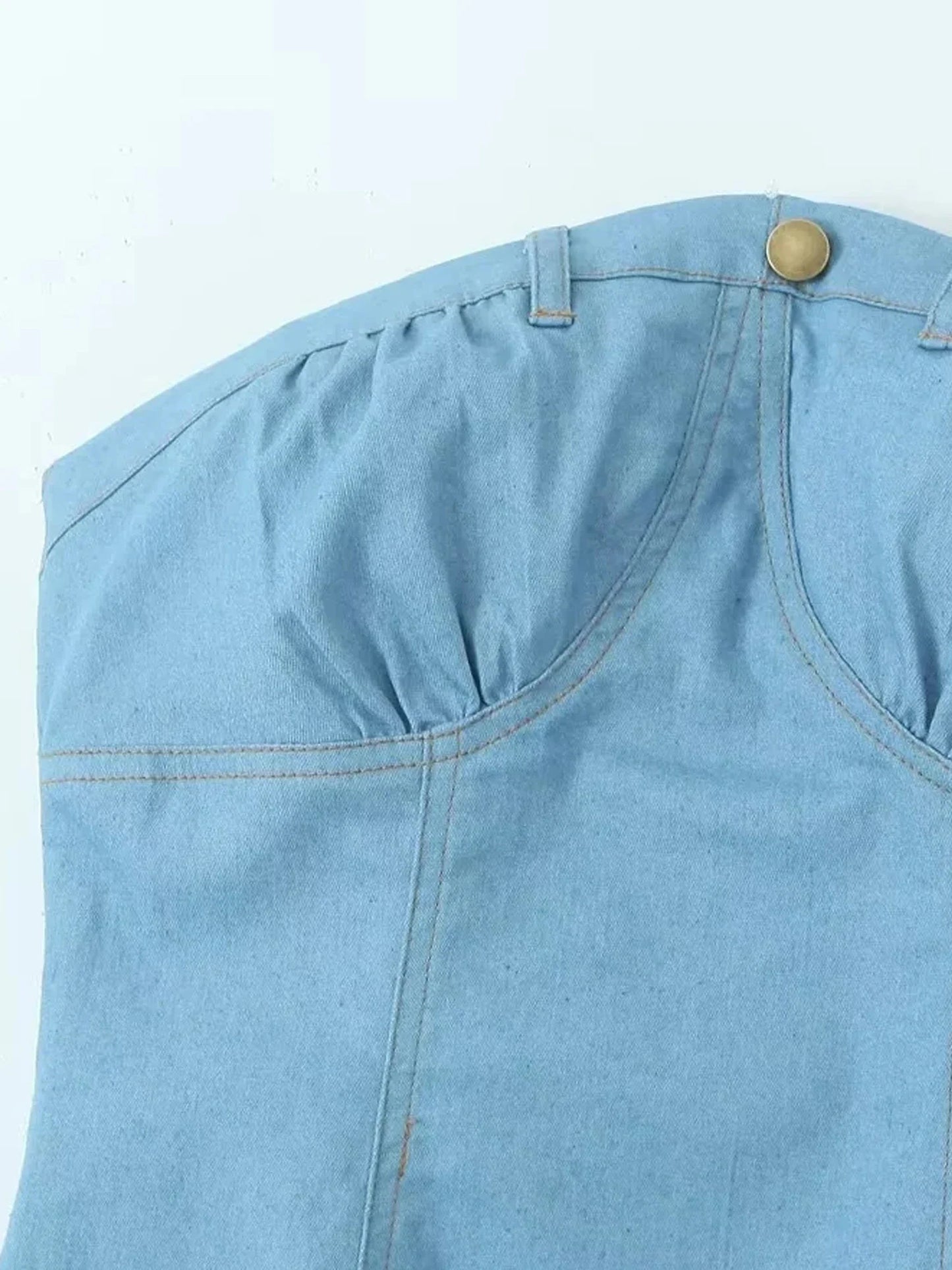 qgtao  Women's Fashion Sexy denim strapless Dress Women Summer vintage Mini dress female party short dress dress