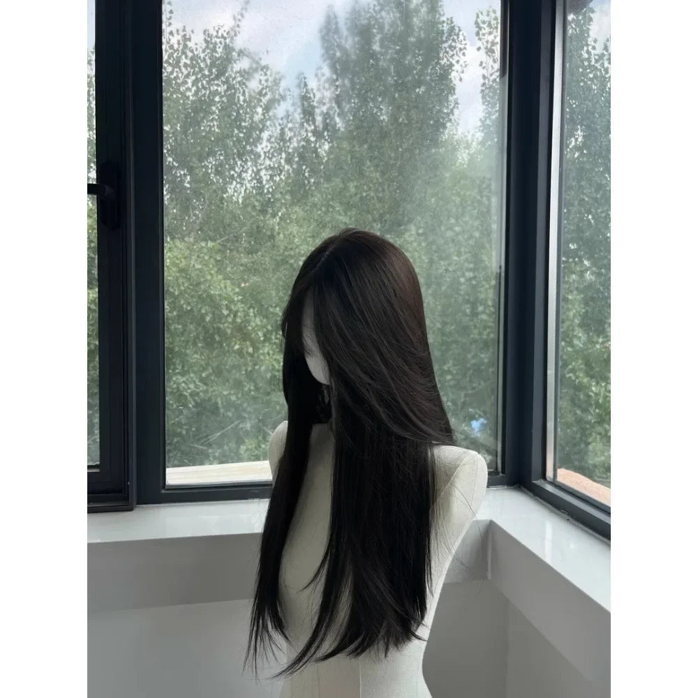 qgtao - Black Wig for Women Long Straight Black Hair Lolita Cosplay Wigs for Daily Use School Life Heat Resistant Synthetic Wigs