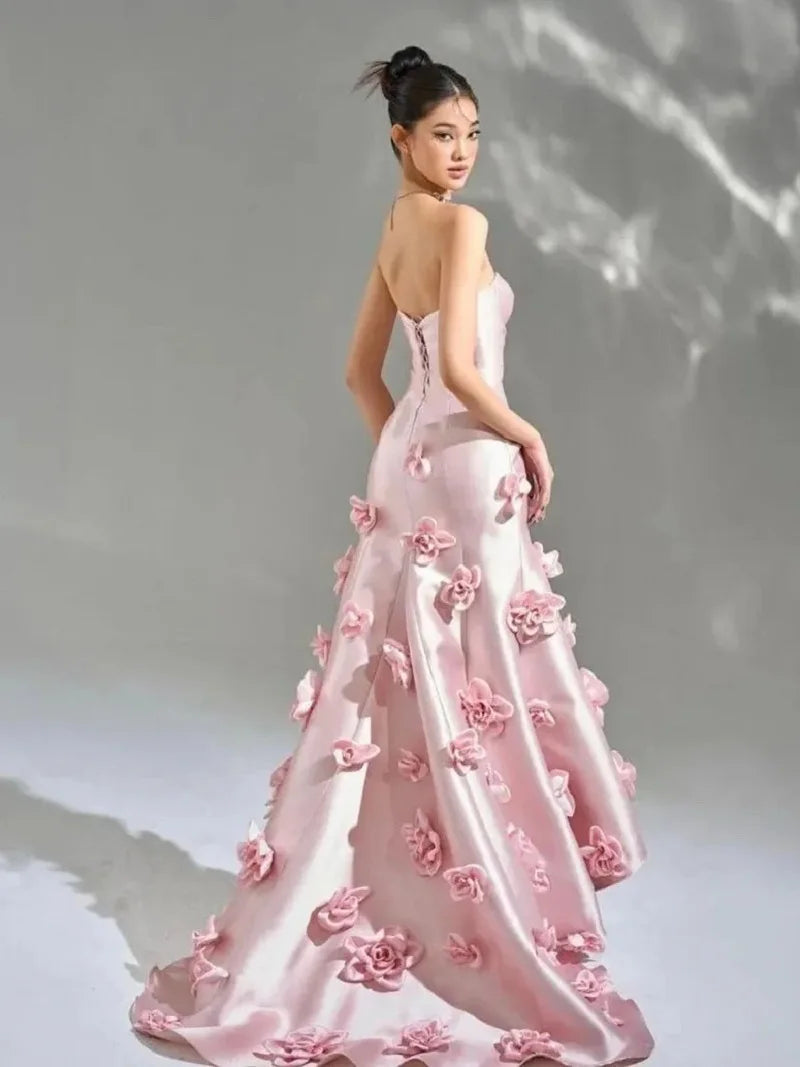 qgtao  Elegant Vintage Sweet Flowers Mermaid Sexy Backless Customized Formal OccasionPromDrescustomized